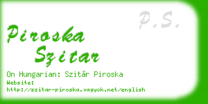 piroska szitar business card